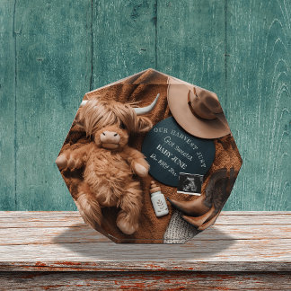 Highland Koe Rustic boerderij zwangerschapsaankond Fotoblokken