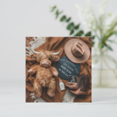 Highland Koe Rustic boerderij zwangerschapsaankond Kaart (Staand voorkant)