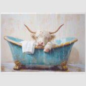 Highland Koe Rustiek Boho Bad Spa Decoupage Tissuepapier (Voorkant)