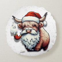 Highland Koe Santa met sneeuwvlokken - Rustiek Dec