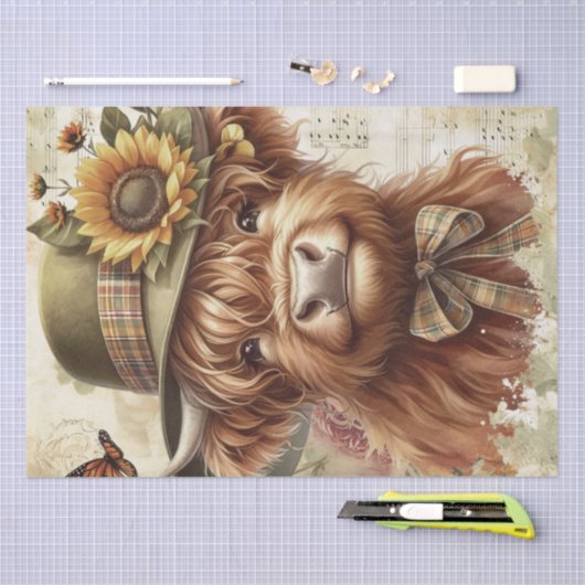 Highland Koe Spring Tissuepapier (Craft)