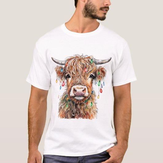 Highland Koe T Shirt (Voorkant)