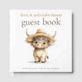 Highland Koe Teken het Baby shower van het gastenb Gastenboek (Voorkant)
