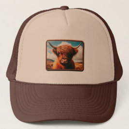 Highland Koe Trucker Hat, Cowboy Trending Pet