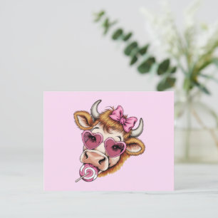 Highland Koe Valentine Coquette Valentijnsdag Briefkaart