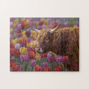 Highland Koe voorjaarstulpen Legpuzzel