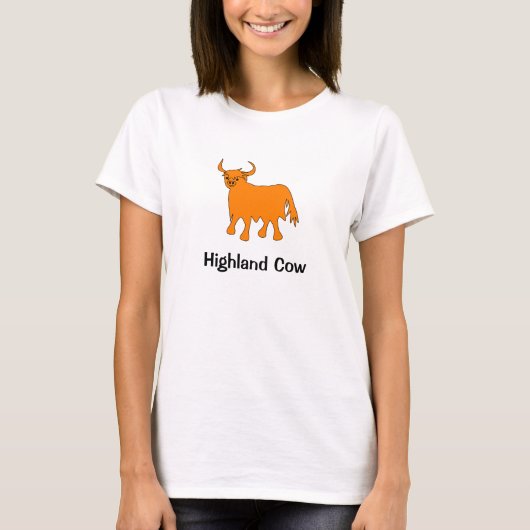 Highland Koe vrouwen t shirt ontwerp (Voorkant)