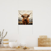 Highland Koe Wall Art Poster (Keuken)