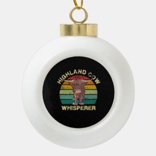Highland Koe Whisperer Keramische Bal Ornament