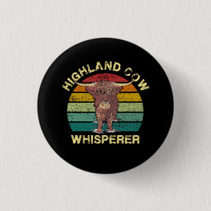 Highland Koe Whisperer Ronde Button 3,2 Cm