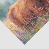 Highland Koe Wildflower Field Decoupage Tissuepapier (Detail)