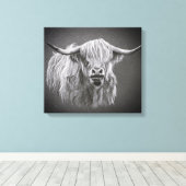 Highland Koe Wrapped Canvas (Insitu (Houten vloer))