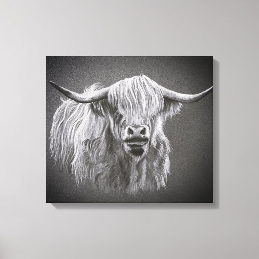 Highland Koe Wrapped Canvas (Voorkant)
