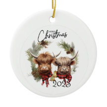 Highland Koeien Kerst