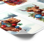 Highland Koeien met Kerstmis Poster (Hoek)