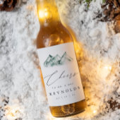 Highland | Mountain Watercolor Wedding Bier Etiket