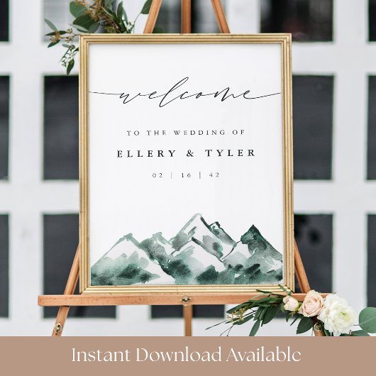 Highland | Mountain Wedding Printable Welcome Sign Poster