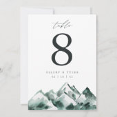 Highland | Mountain Wedding Table Number Card Kaart (Achterkant)