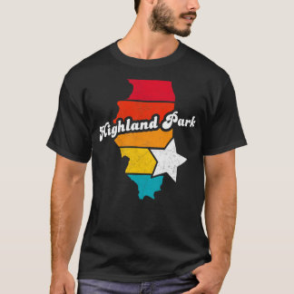 Highland Park Illinois Distress Souvenir T-shirt