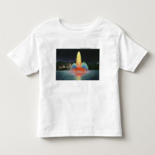 Highland Park Reservoir, verlicht bij nacht Kinder Shirts (Voorkant)