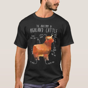 Highland Rundvee Anatomie Schotse Veeboer Cowgi T-shirt