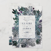 Highland rustieke loof bruiloft uitnodiging (Voorkant / Achterkant)