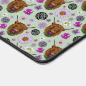 Highland Schotse Koe Paarse Keltische Knoop Werk Bureaumat (Hoek)