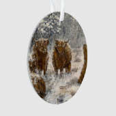 Highland Soul: Whimsical Snowy Cows Vintage (devant)