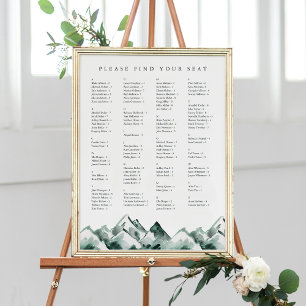 Highland Tableau de sièges Mariage alphabétique
