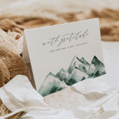 Highland | Watercolor Mountain Wedding Bedankkaart