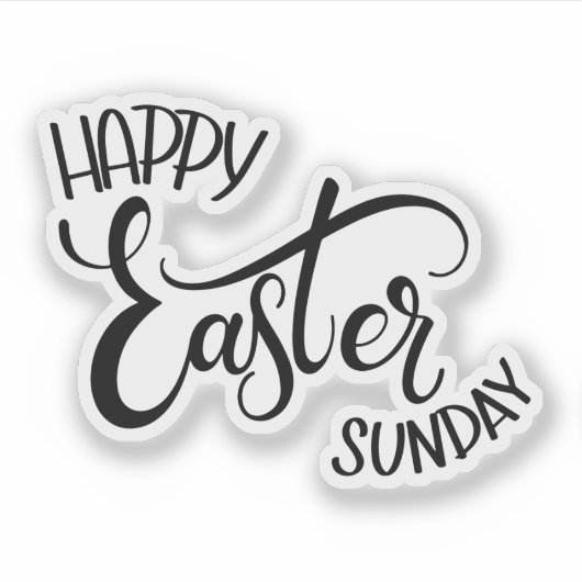 Highlight Black Text "Happy Easter Day" Sticker (Voorkant)