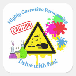 Highly Corrosive Personality Class 8 ADR Trucker Vierkante Sticker