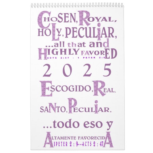 Highly Favored© - Esp & Eng Calendar Kalender (Hoes)