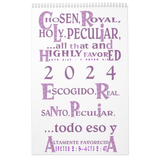 Highly Favored© - Esp & Eng Calendar Kalender (Hoes)