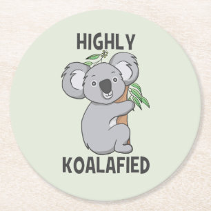 Highly Koalafied Koala Ronde Kartonnen Onderzetter