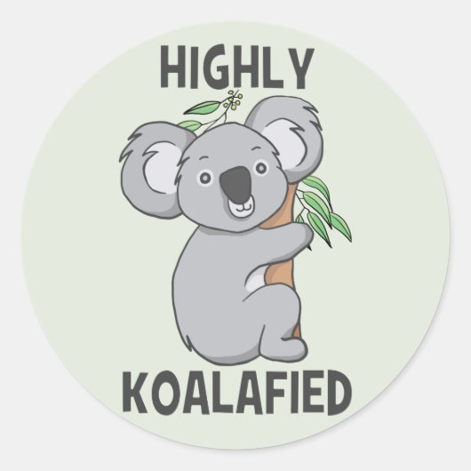 Highly Koalafied Koala Ronde Sticker (Voorkant)