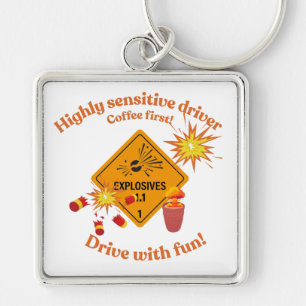 Highly Sensitive Driver: Coffee First! Sleutelhanger