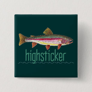 Highsticker Fly Fishing Vierkante Button 5,1 Cm