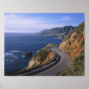 Highway 1 langs de Californische kust nabij Poster