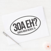 Highway 30A Florida Oval Sticker voor Canadezen Eh (Envelop)