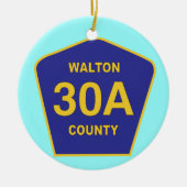 Highway 30A Walton County Florida-teken Keramisch Ornament (Voorkant)