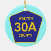 Highway 30A Walton County Florida-teken Keramisch Ornament (Achterkant)