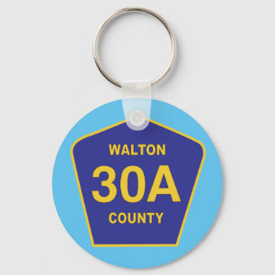 Highway 30A Walton County Florida-teken Sleutelhanger