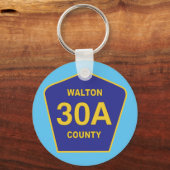 Highway 30A Walton County Florida-teken Sleutelhanger (Voorkant)