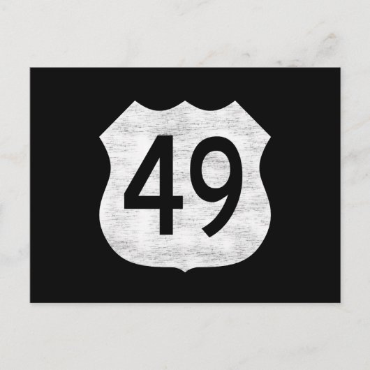 Highway 49 Route Sign Briefkaart (Voorkant)