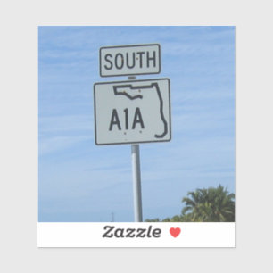 Highway A1A South Sign Key West Foto Sticker