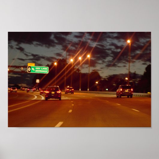 Highway at Night Poster (Voorkant)