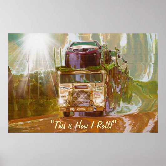 Highway Car Mover 2 Truck-Driver Art Poster (Voorkant)