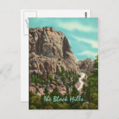 Highway naar het  Briefkaart van Mount Rushmore (Voorkant / Achterkant)