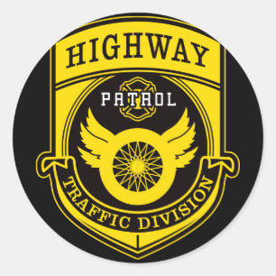 Highway Patrol Ronde Sticker